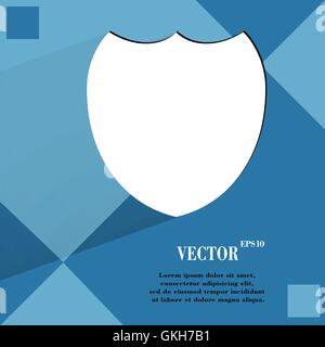 Shield protection. Flat modern web design on a flat geometric abstract background Stock Vector