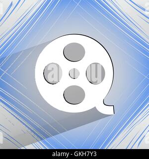 Film icon. flat modern design on geometric abstract background Stock Vector