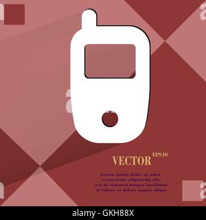 Mobile phone. Flat modern web design on a flat geometric abstract background Stock Vector