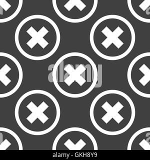 cancel  web icon. flat design. Seamless pattern. Stock Vector