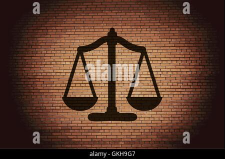 Scales balance. Flat modern web button and space for your text Stock Vector