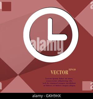 Watch. Flat modern web design on a flat geometric abstract background Stock Vector