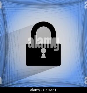 padlock. Flat modern web design on a flat geometric abstract background Stock Vector