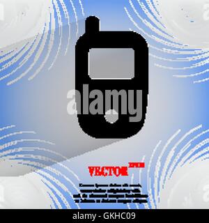 Mobile phone. Flat modern web design on a flat geometric abstract background Stock Vector