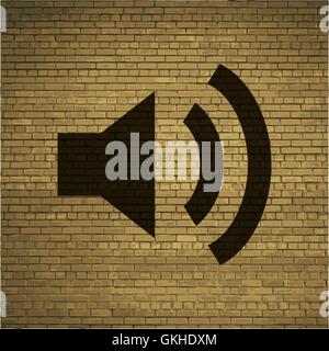 Speaker. Flat modern web button and space for your text. Stock Vector