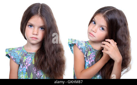 Closeup portrait of pretty little girls Stock Photo