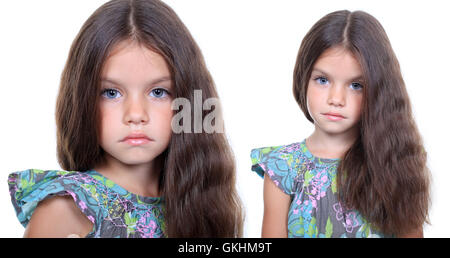 Closeup portrait of pretty little girls Stock Photo