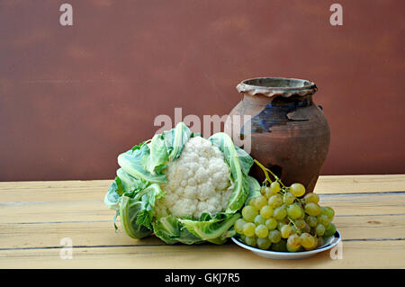 vegetables and clay pot Stock Photo