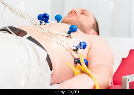 patient at ecg in medical practice Stock Photo