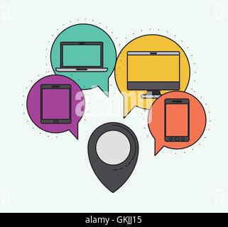 Network electronic devices communication Stock Vector