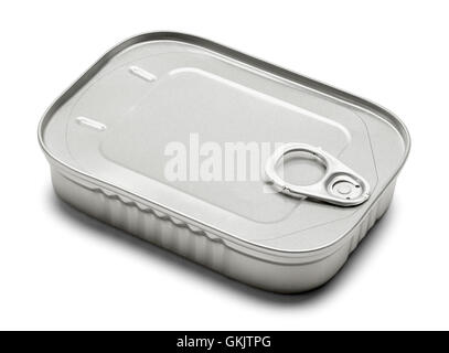 New Sardine Can Isolated on White Background. Stock Photo