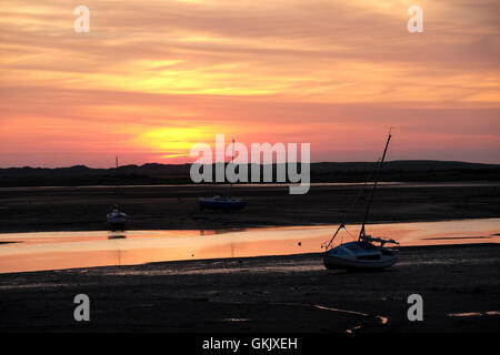 boats at Ravenglass in Cumbria Stock Photo