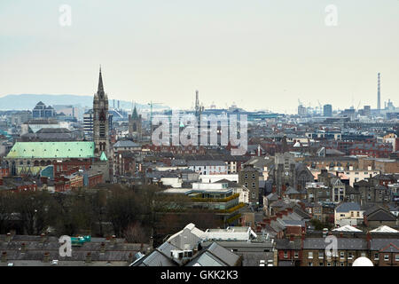 skyline view over the liberties towards dublin city centre Ireland Stock Photo