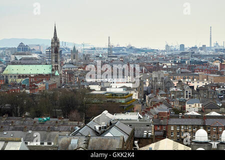 skyline view over the liberties towards dublin city centre Ireland Stock Photo