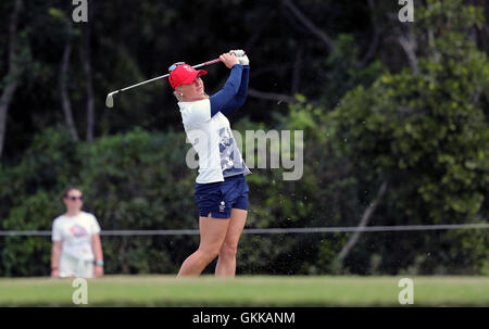 Great Britain's Charley Hull during her final round at the Olympic Golf Course on the fifteenth day of the Rio Olympics Games, Brazil. Stock Photo