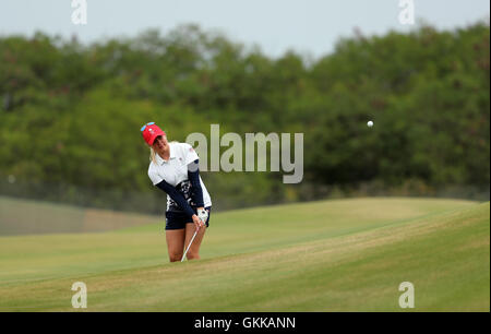 Great Britain's Charley Hull during her final round at the Olympic Golf Course on the fifteenth day of the Rio Olympics Games, Brazil. Stock Photo