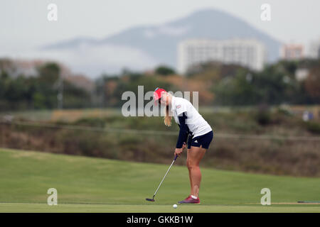 Great Britain's Charley Hull during her final round at the Olympic Golf Course on the fifteenth day of the Rio Olympics Games, Brazil. Stock Photo