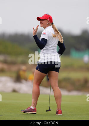 Great Britain's Charley Hull during her final round at the Olympic Golf Course on the fifteenth day of the Rio Olympics Games, Brazil. Stock Photo