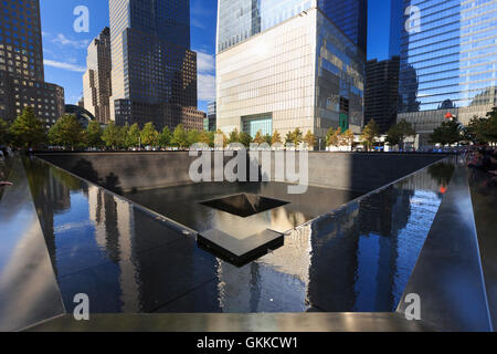 USA, New York, New York City, Manhattan, National Semptember 11 Memorial Stock Photo