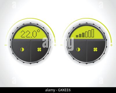 Digital temperature and fan control Stock Vector