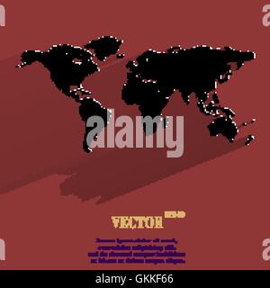 World map web icon, flat design Stock Vector