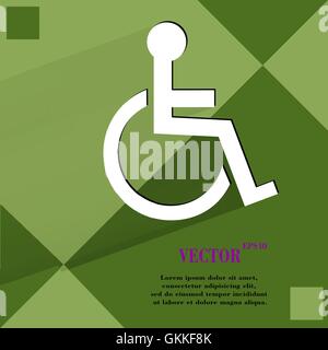 disabled. Flat modern web design on a flat geometric abstract background Stock Vector