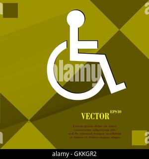 disabled. Flat modern web design on a flat geometric abstract background Stock Vector
