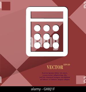 calculator. Flat modern web design on a flat geometric abstract background Stock Vector