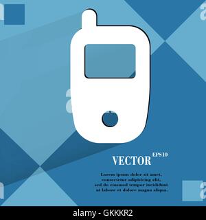 Mobile phone. Flat modern web design on a flat geometric abstract background Stock Vector