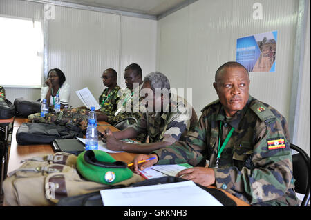 New staff members of the African Union Mission in Somalia (AMISOM) attend an induction training course in Mogadishu Somalia, on November 2, 2015. AMISOM Photo/ Omar Aden Stock Photo