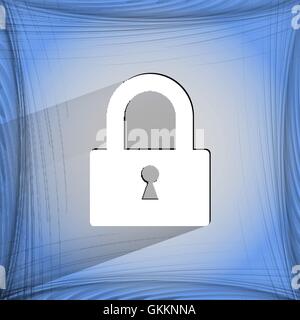 padlock. Flat modern web design on a flat geometric abstract background Stock Vector