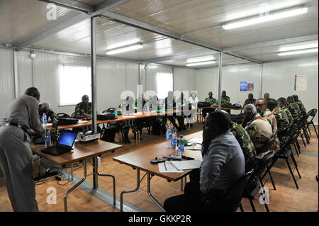 New staff members of the African Union Mission in Somalia (AMISOM) attend an induction training course in Mogadishu Somalia, on November 2, 2015. AMISOM Photo/ Omar Aden Stock Photo