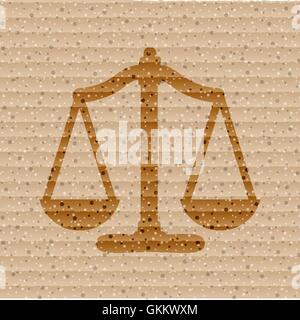 Scales balance. Flat modern web button and space for your text Stock Vector