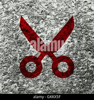 Scissors. Flat modern web button and space for your text. Stock Vector