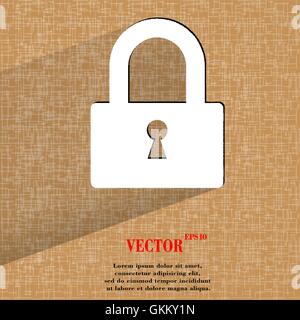 padlock. Flat modern web design on a flat geometric abstract background Stock Vector