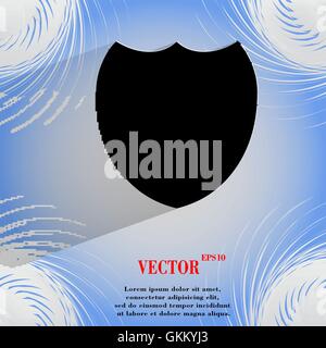 Shield protection. Flat modern web design on a flat geometric abstract background Stock Vector