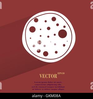 Pizza. Flat modern web button with long shadow and space for your text Stock Vector