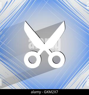 Scissors. Flat modern web design on a flat geometric abstract background Stock Vector