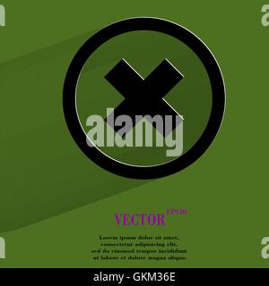 cancel. Flat modern web button with long shadow and space for your text. Stock Vector