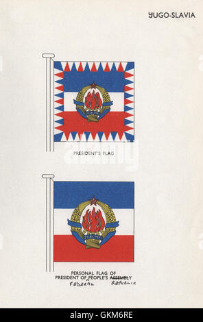 YUGOSLAVIA FLAGS. President's Flag. President of People's Federal Republic, 1958 Stock Photo