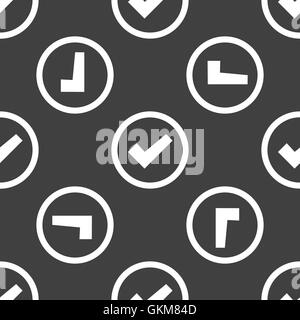 check mark web icon. flat design. Seamless pattern. Stock Vector