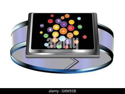smart watch isolated on a white background Stock Vector