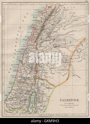 PALESTINE. Galilee Samaria Judea Perea Phoenicia Decapolis. JOHNSTON, 1900 map Stock Photo