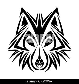 wolf tattoo animal design Stock Vector