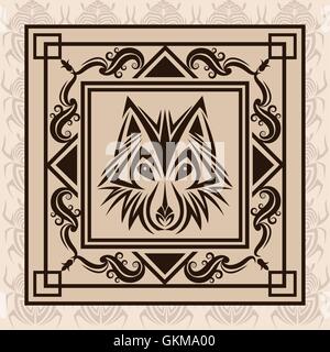 wolf tattoo animal design Stock Vector