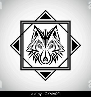 wolf tattoo animal design Stock Vector