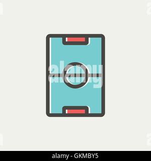 Soccer field thin line icon Stock Vector