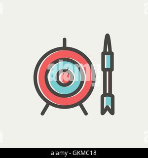 Target and arrow thin line icon Stock Vector