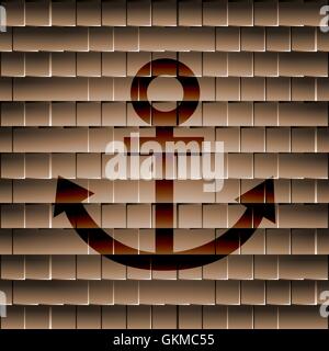 Anchor. Flat modern web button and space for your text. Stock Vector