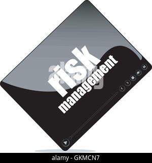 Video player for web with risk management word Stock Vector